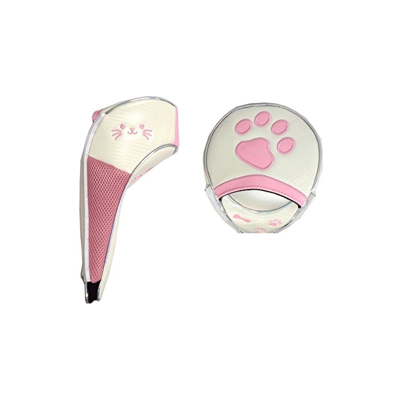 Golf Headcover Driver Paw Model Magnetic (White/Pink)