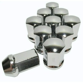 Coyote - 10 Chrome Camaro 14x1.5 OEM Solid Style Lug Nuts 22mm Hex CTS-V 7/8" Hex