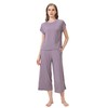 BambooBud Women's Capri Pajama Set Raglan Sleeve Sleepwear 2 Piece