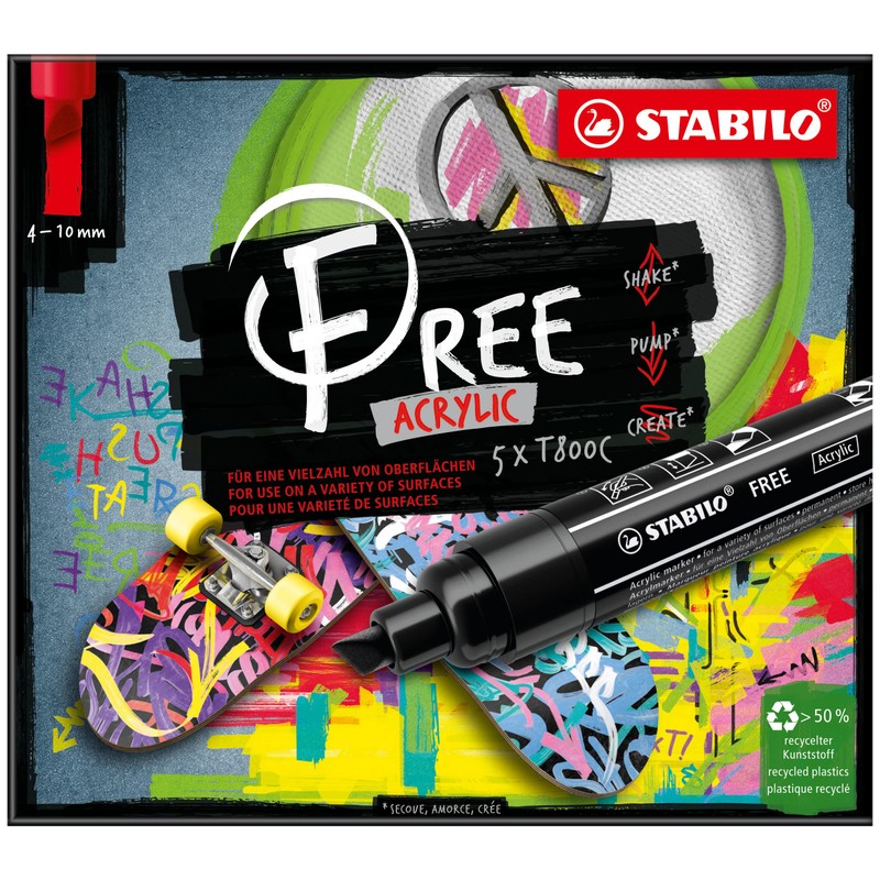 STABILO Acrylic Marker FREE Acrylic - T800C 2-3 mm Bullet