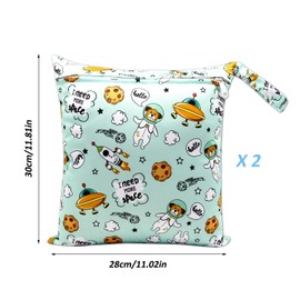 NTGRTY Nappy Bag, Pack of 2, Nappy Bags, Wet Dry Bags, Wet Dirty Laundry Bag, Waterproof Dry Wet Bag, Nappy Bag for Babies, Swimming, Camping, Travel, Gym, Workout, Beach, Space travel, Additional