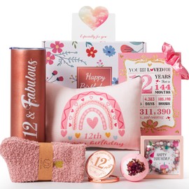 12th Birthday Gifts for Gifts,Unique Gifts Set Ideas for Turning 12 Year Old Girl Pamper Hamper Box,Happy Bday Present Basket Kit for Teen Girl Decorations for Sisters,Daughter,Niece, Granddaughter