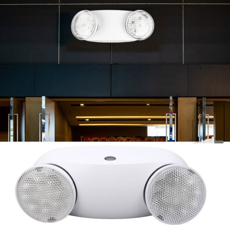 LED Emergency Light Two Head Adjustable Commercial Emergency Lighting Fixtures