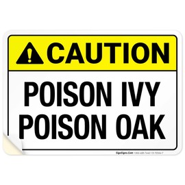 Poison Ivy Poison Oak Sign, 10x7 Inches, 4 Mil Vinyl Decal Stickers Weather Resistant, Made in USA by Sigo Signs