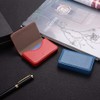 Blue Pu Leather Business Card Case Magnetic Name Card Holder