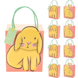 Cheerland Animal Party Favor Gift Bags Rabbit Kids Goodie Small Paper Treat Bag for Birthday Party Pet Animal Theme Party Baby Shower Party Supplies - Pack of 8