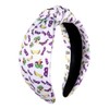 vokone Mardi Gras Headband Purple Green Yellow Mask Knotted Headband