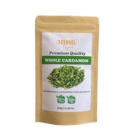Whole Green Cardamom Pods | Premium Quality Spice | 100% Natural and Aromatic | Vegan | Gluten Friendly | Non-GMO | 100g (100g)