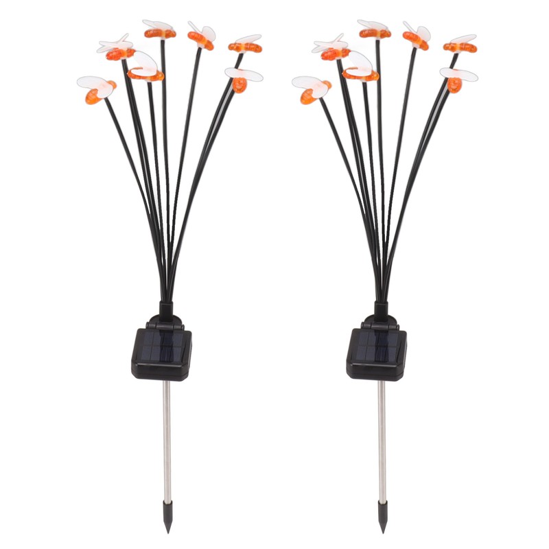 2Set Solar Bee Garden Lights IP65 Waterproof 8 LED Decorative