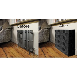 Ready Covers - Radiator Cover Heating Cabinet For Your Home And Office - Fits Most Large Size Radiators: CHARCOAL - 48 Tiles! (48, Charcoal)