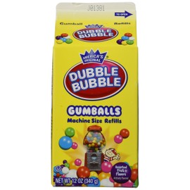 Dubble Bubble Gumballs Machine Size Refills 12 oz. Carton