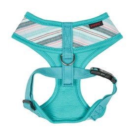 Puppia Theros Dog Harness A (Over-The-Head) Fashionable Striped Pattern Spring Summer Harness for Small and Medium Dogs, Aqua, X-Large