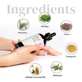 Organic hair growth oil - infuse with Rosemary, Moringa, Cloves, Amla, Fenugreek, Hibiscus, and more - scented with Lavender, Rosemary, Peppermint - A powerhouse blend of natural ingredients
