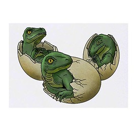 'Hatching Dinosaurs' Temporary Tattoo - Water Resistant, Skin-Safe, Non-Toxic Transfer (TO00039316)