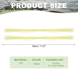 PATIKIL Crystal Flash Fly Fishing Line, 10 Pack Sparkle Fly Tying Material Kit Holographic Dry Flies Thread Supplies for Making Fishing Hook Lure Flies, Yellow