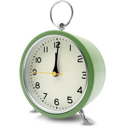 Rohome Silent Table Analog Alarm Clock No Ticking Battery Operated for Shelf Bedroom Nightstand with Backlight (Green)