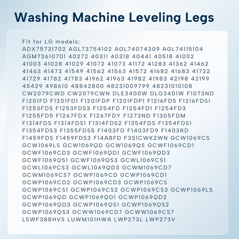 4Pcs Washing Leveling Legs Replacement Adjustable Feet Fit for LG