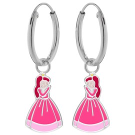 LOVE YOUR CITY Ohrringe, Creolen kleine Prinzessin. Perfekte Geschenke für Mädchen, Kinder. Hochwertiger Kinderschmuck aus Sterling Silber mit Emaille.