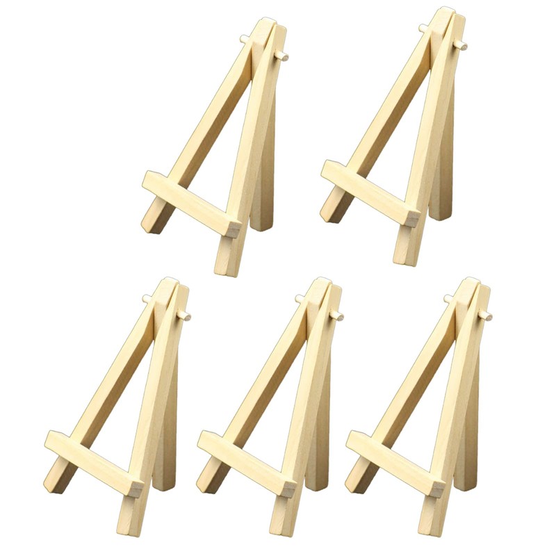Wooden Table Top Easel, 5pcs 5inch Mini Display Wood Easel