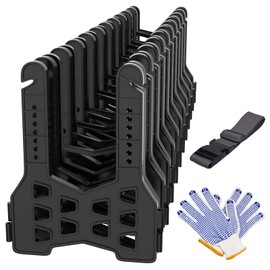 RVMATE RV Sewer Hose Support 20 Feet, Quick Set-up Septic Hose Support Black, Help Dumping Efficiently and Securely, Comes with Gloves and Organization Strap