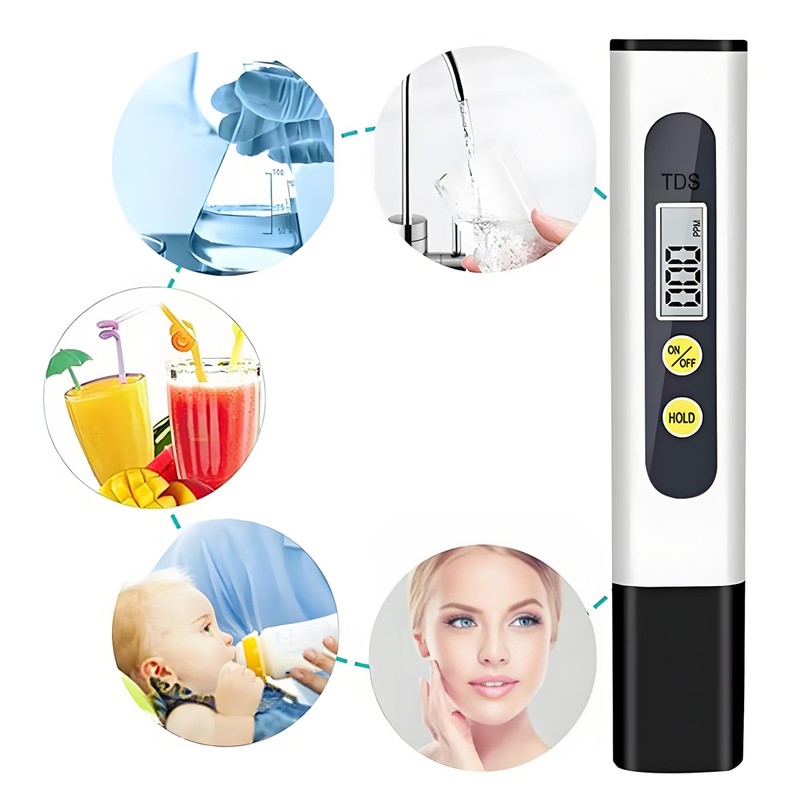 TDS Meter, Digital Water Tester with 0-9990 PPM Range, Portable