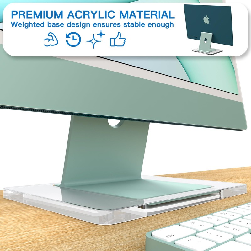 CaSZLUTION Acrylic Stand Base Widener for 24-inch iMac 2021-2024 M1/M3/M4