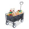 NobAura 150 LBS Wagon Cart, Black Folding Heavy Duty Garden