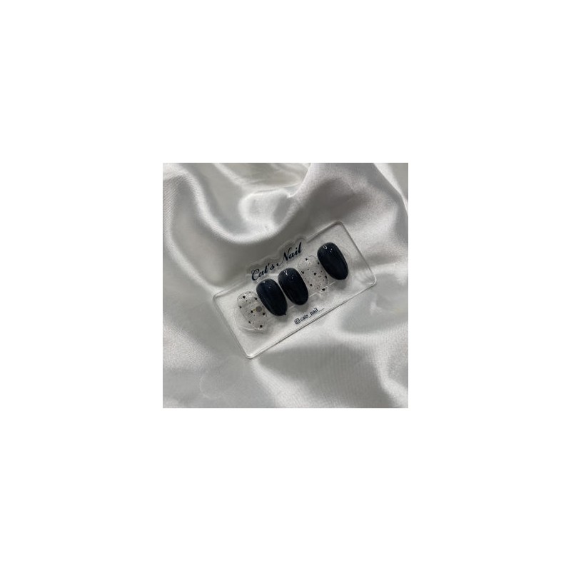 Byul Black Syrup Nail Handmade Nail Tips - Coffin /