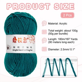 sourcing map 2PCS Crocheting Yarn,Dark Blue 4 Ply Acrylic Yarn 100g Sport Weight Yarns Bulk Soft and Fluffy Yarns for Knitting DIY Crochet Handicraft Blankets Gift,197 Yards