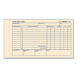 REDIFORM Time Card Pad, Daily, 2-Sided, Manila, 4.25" x 7", 100 Cards (4K406)