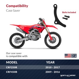 North 40 Outpost Case Saver - Engine Case Protection for Compatible with Honda CRF250R (2010-2017), CRF450R (2009-2016), Chain Guard Case Saver Cover