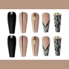 Bufenia Coffin Butterfly Fake Nails Leopard French Ballerina False Nails