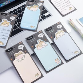 M&G 6 Pcs Cute Cat Sticky Notes Set, 2x4.5 inch Post its Animal Divider Tabs Self-Stick Note Pads Sticky Notes Writing Memo Pads Page Marker for Cat Lovers Kids Home School Offices Gifts 30 Sheets/Pad