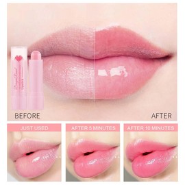 Cute Lipstick, Color Changing Lip Balm, Moisturizing, Color-Changing Lipstick, Long Lasting, Portable, Fade-Resistant, Lip Care, Day or Night, Cute Lip Makeup, High Color, Melts Flesh Tone, Does Not