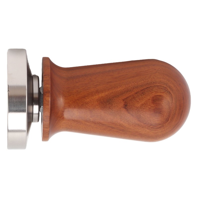 Coffee Tamper with Flat Stainless Steel Base Wooden Handle Coffee