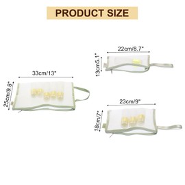 uxcell Mini Zipper Mesh Bag, 3 Pcs Multiple Size Nylon Makeup Zipper Mesh Pouch, Cosmetic Case Mesh Storage Bags for Travel Organizer, Green(A4/A5/A6)