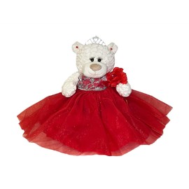 KINNEX COLLECTIONS SINCE 1997 20" Quince Anos Quinceanera Last Doll Teddy Bear with Dress (Centerpiece) ~ ARC16831 (Red)