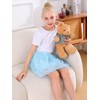 Bezioner Skirts for Girls Embroidered Tulle Skirt Children 4 Layers