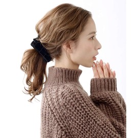 VINGTAINE H-223-BK Velvet Ribbon Banana Clip Hair Clip M Black