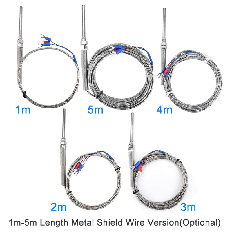 M8 Thermocouple Probe, 0-400℃ M8 Thread Temperature Sensor Pt100 Resistor