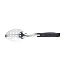 MasterClass Colour-Coded Catering-Quality Stainless Steel Slotted Spoon, 34 cm (13.5") - Black (General)