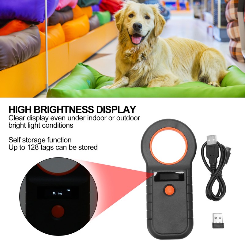 Pet Microchip Scanner 134.2Khz 125Khz EMID FDX B Wired USB