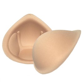 NORFULL Bra Pad Inserts 1 Pair, Breathable Foam Sponge Push Up Bra Inserts, Cotton Mastectomy Prosthesis Breast Forms, Beige XL