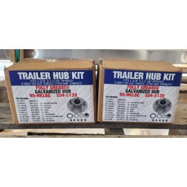 Waterland (2) Boat Trailer 5 Lug Hub Kit 3500 lb. Galvanized Fully Greased Bearings w/Cap