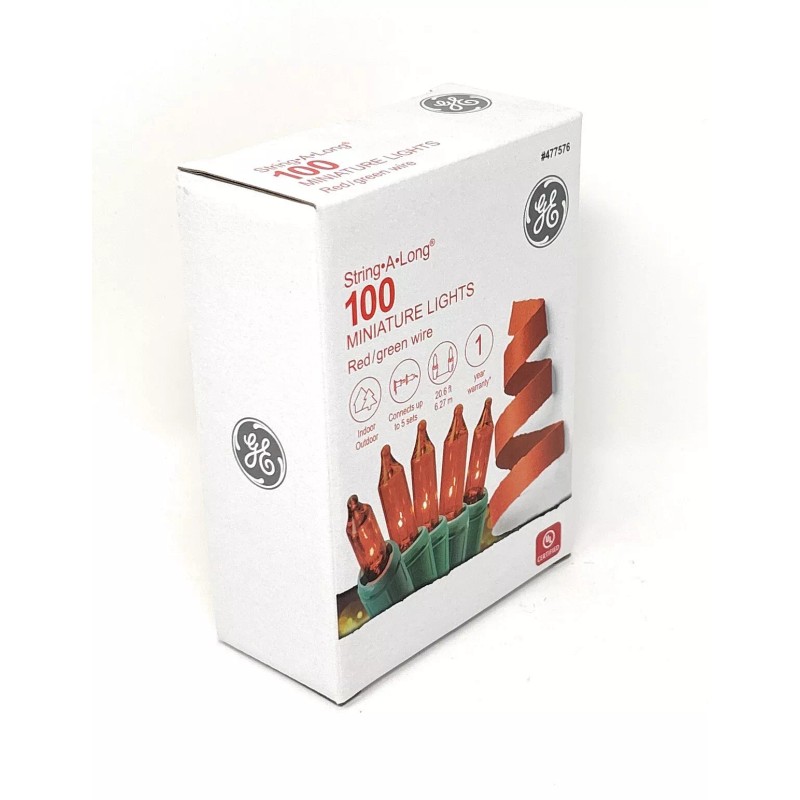 GE Mini String Lights Holiday/Christ - 100 GE Red, Green