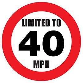40 mph Speed Restriction Vinyl Sticker Lorry Van Car