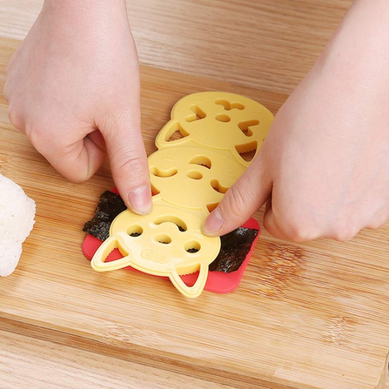 Rice Ball Mold Set, Cartoon Cat Shaped DIY Bento Maker