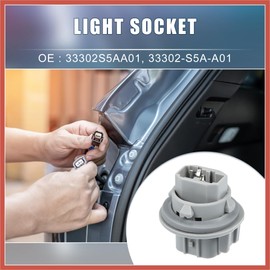 ACROPIX Turn Signal Pointer Light Bulb Socket 33302S5AA01 for Acura RDX 2007-2015 Plastic Gray (Set of 2) Car Parts