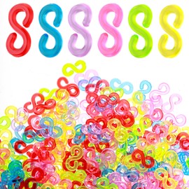 CIATBYYJ 1000 Stück S Clips Loom Bänder Zubehör,Bunte Loom Bänder Verschlüsse,DIY Rubber Band Schmuck Zubehör für Den Anschluss Von Band Armbänder Erwachsene Kinder