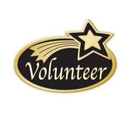 Crown Awards Volunteer Lapel Pins - 1.25" Black and Gold Volunteering Award Pins 5 Pack Prime